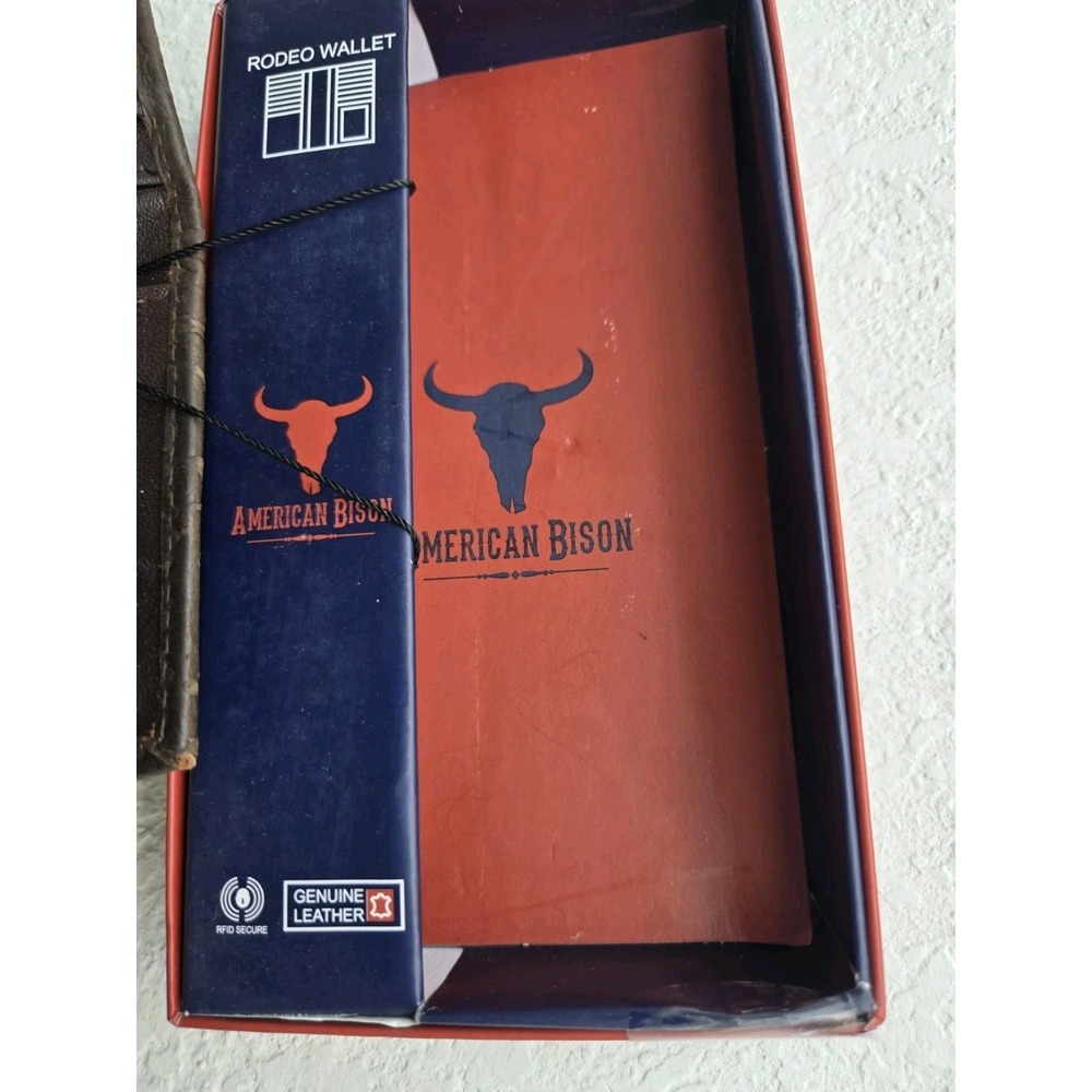 AMERICAN BISON RFID CARD LEATHER WALLET IN BOX B5